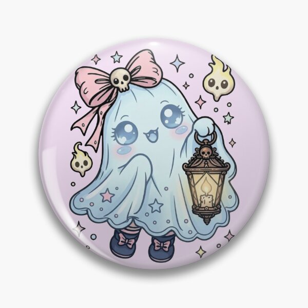 Item preview, Cute Pastel Goth Ghost with Lantern - Kawaii Halloween Spooky Aesthetic designed and sold by WorstGamerEver.