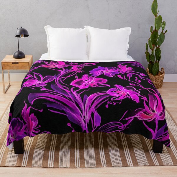 Item preview, Luminous Neon Purple Orchid Floral Pattern designed and sold by Owcomm.
