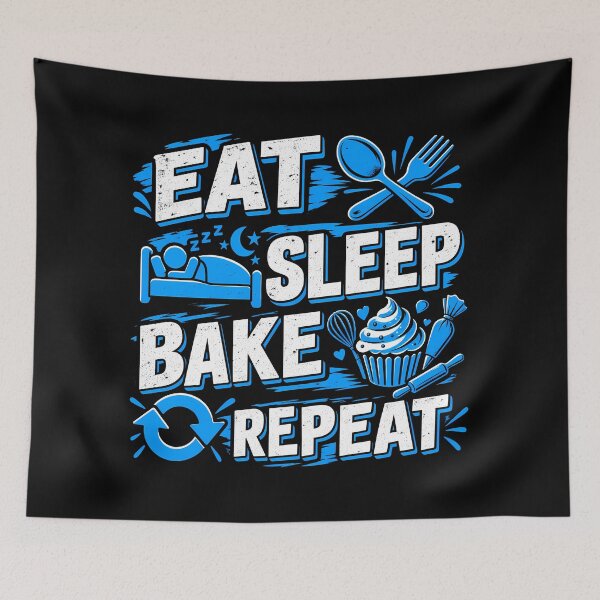 Item preview, Eat Sleep Bake Repeat Funny Baker Cupcake Pastry Chef Baking Humor designed and sold by Photo-Sphere101.