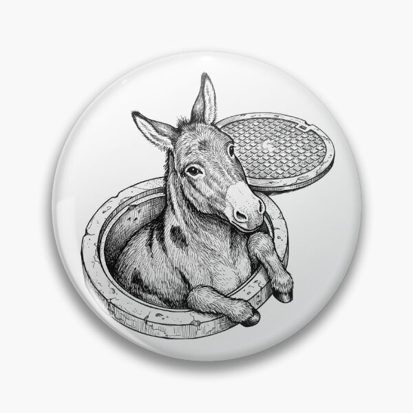 Item preview, Donkey in Manhole designed and sold by Naux | Design & Illustration.
