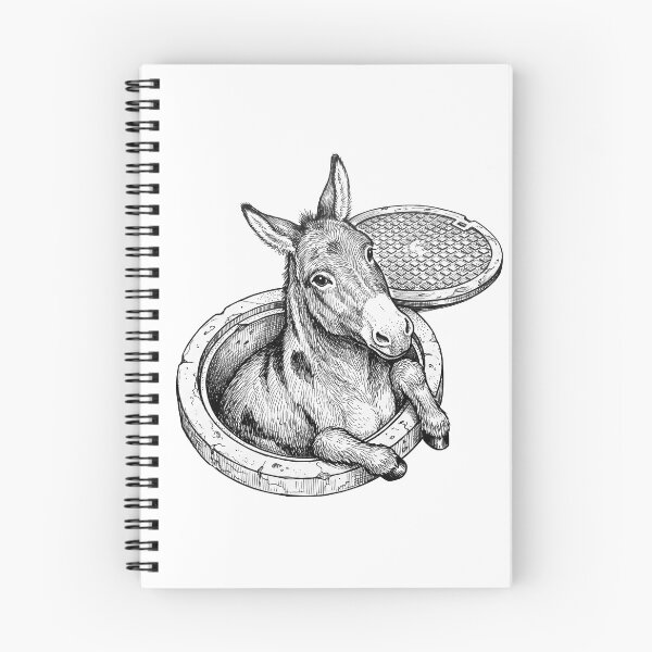 Item preview, Donkey in Manhole designed and sold by Naux | Design & Illustration.