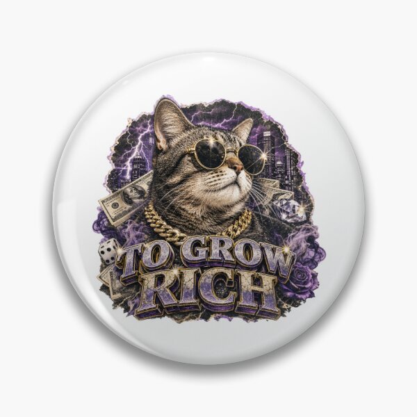 Item preview, To Grow Rich Cool Cat Streetwear Graphic Art designed and sold by Vision Crafted.