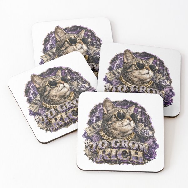 Item preview, To Grow Rich Cool Cat Streetwear Graphic Art designed and sold by Vision Crafted.