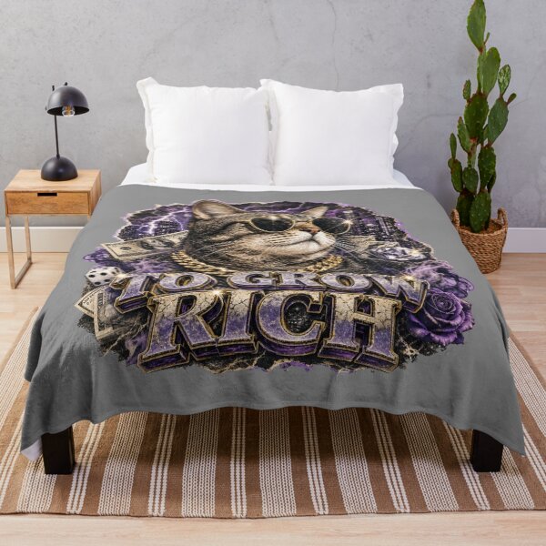 Item preview, To Grow Rich Cool Cat Streetwear Graphic Art designed and sold by Vision Crafted.