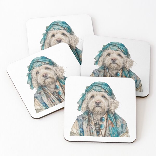 Item preview, Bohemian Dog in Headscarf designed and sold by FlowerSeller1.