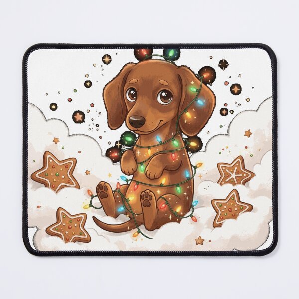 Item preview, Joyful Christmas Dachshund with Festive Sprinkled Star Cookies Oversized T-Shirt designed and sold by Atros.