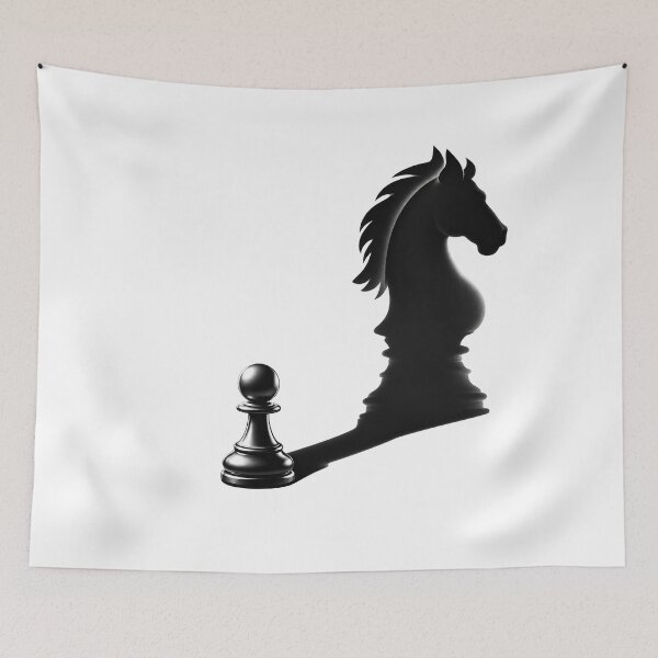 Item preview, The Wrong Shadow Surreal Chess Art designed and sold by Pocket Mood Studio.