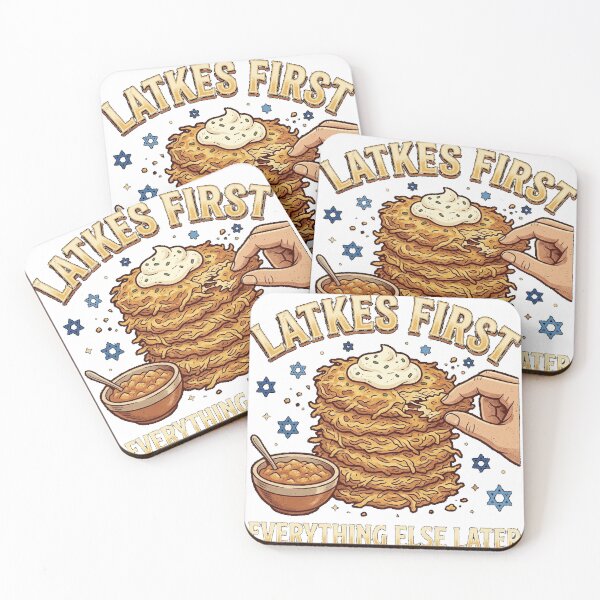Item preview, Latkes First Hanukkah Jewish Food Celebration Funny Hanukkah Classic T-Shirt designed and sold by VibeCrafteria.