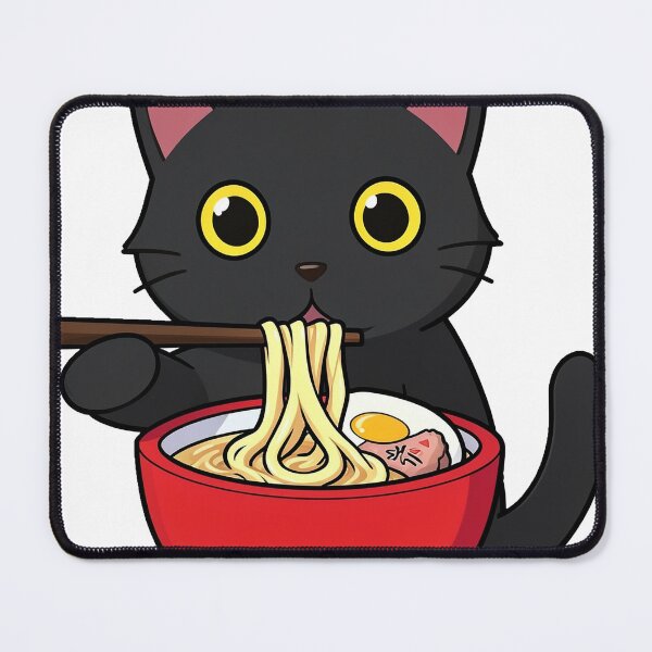 Item preview, Black Cat Eating Ramen designed and sold by V3S0.