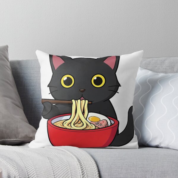 Item preview, Black Cat Eating Ramen designed and sold by V3S0.