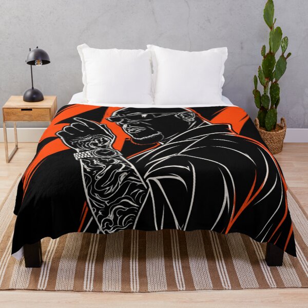 Item preview, 47 Streetwear Graphic T-Shirt – Hip Hop Inspired Urban Art Tee, Bold Rap Style, Black & Orange Graphic, Oversized Street Fashion designed and sold by Halloween Ghost Studio.