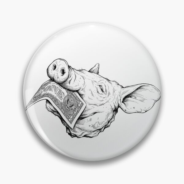Item preview, Pig Head with Dollar Bill designed and sold by Naux | Design & Illustration.
