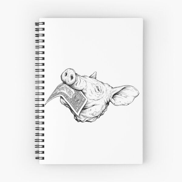 Item preview, Pig Head with Dollar Bill designed and sold by Naux | Design & Illustration.