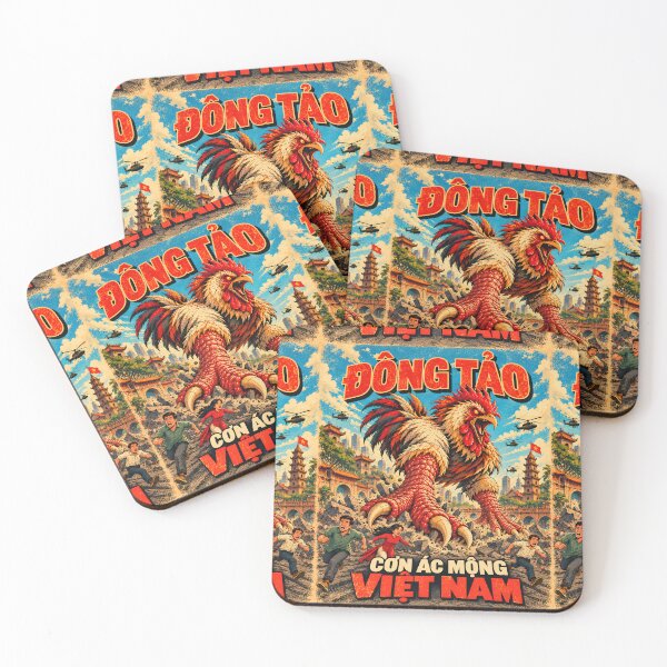 Item preview, Dong Tao Chicken – Vietnamese Dragon Chicken Vintage Monster Poster designed and sold by Travellerz.