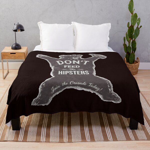 Item preview, Don't Feed Hipsters Bear Silhouette Vintage Chalkboard Art designed and sold by AXA-Walahada.