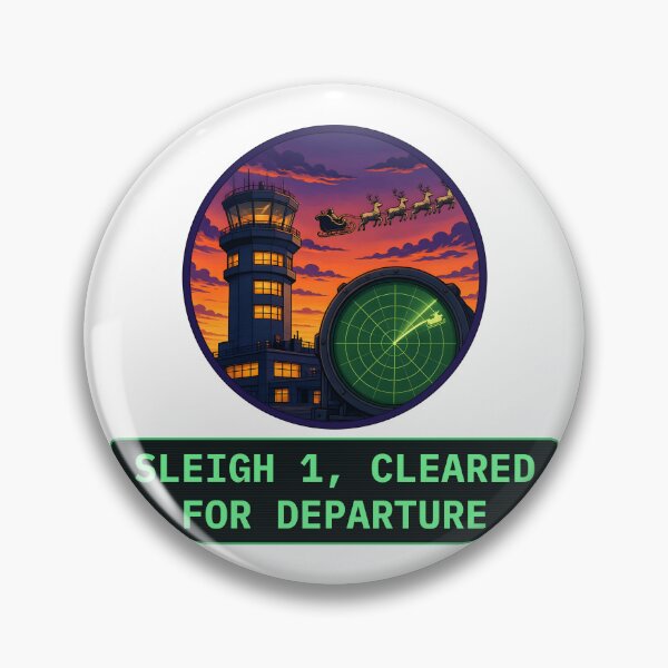 Item preview, Sleigh 1 Cleared for Departure Air Traffic Controller Christmas designed and sold by Freckled-Monkey.