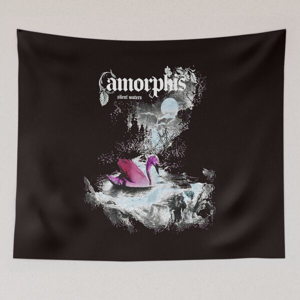 Item preview, Amorphis Silent Waters Swan Dark Moon Landscape Art designed and sold by Artful-Blooms.