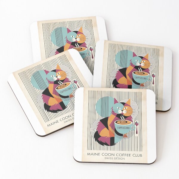 Item preview, Maine Coon Coffee Lover Retro Poster designed and sold by PictoVibe.