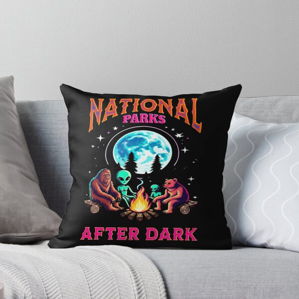 Item preview, National Parks After Dark Retro Bigfoot Alien Campfire designed and sold by Neon Bones Studio.