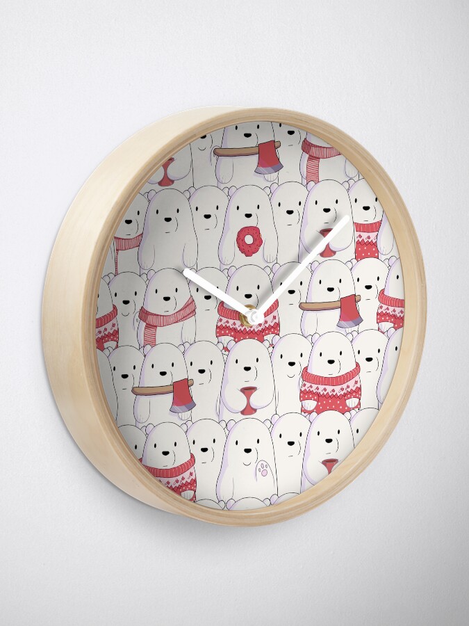 Alternate view of Ice Bear's sweater weather Clock