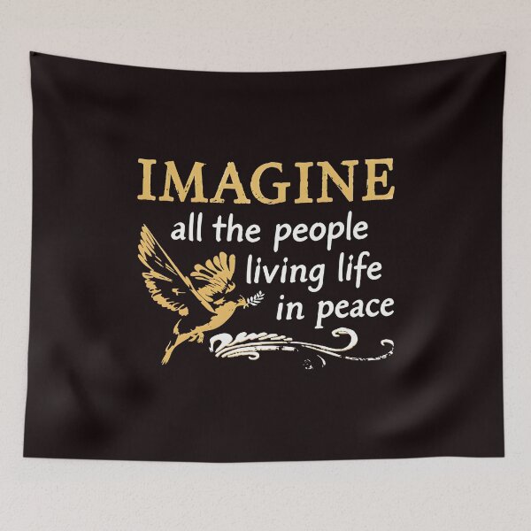 Item preview, Imagine Peace Dove Olive Branch Inspirational Quote Art designed and sold by QueenLeachqq.