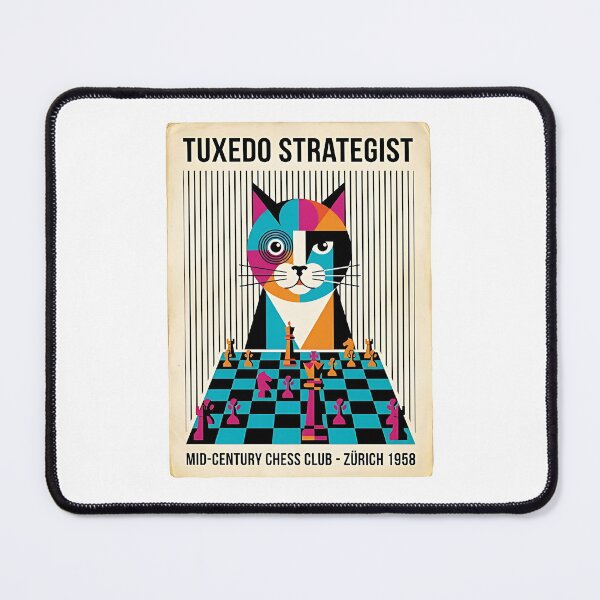 Item preview, Tuxedo Cat Chess Master designed and sold by PictoVibe.