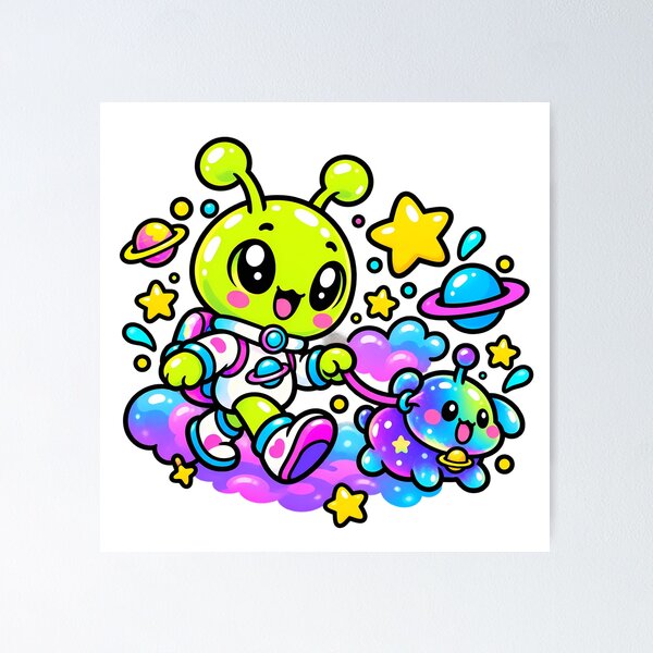 Item preview, Cute Space Alien Walking Cosmic Pet designed and sold by Thai Vibe Studio.