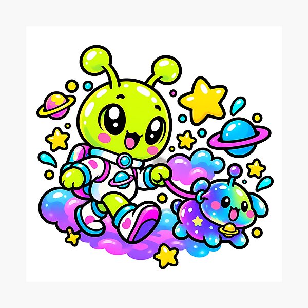 Item preview, Cute Space Alien Walking Cosmic Pet designed and sold by Thai Vibe Studio.