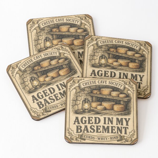 Item preview, Aged in My Basement Aged Cheese Art designed and sold by BoosterShop.