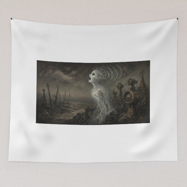 Item preview, Siren of Static – Radio Ghost Singing to Machines, Dark Surreal Halloween Art designed and sold by EidolonUnseen.