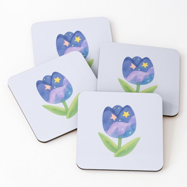 Item preview, Purple Blue Tulip Watercolor Starry Flower designed and sold by wonderxwander.