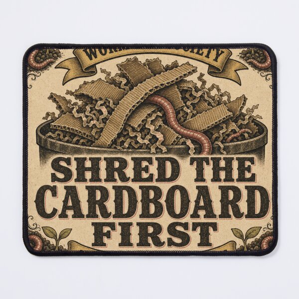 Item preview, Shred the Cardboard First Worm Bin Art designed and sold by BoosterShop.