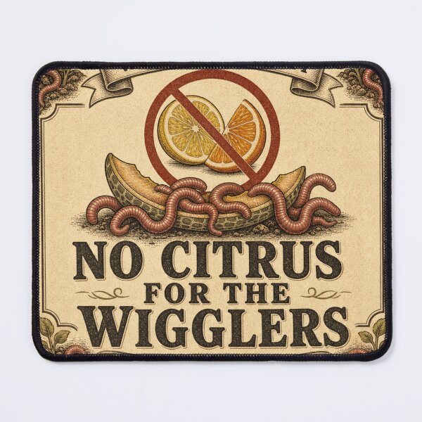 Item preview, No Citrus for the Wigglers Red Worm Keeper designed and sold by BoosterShop.