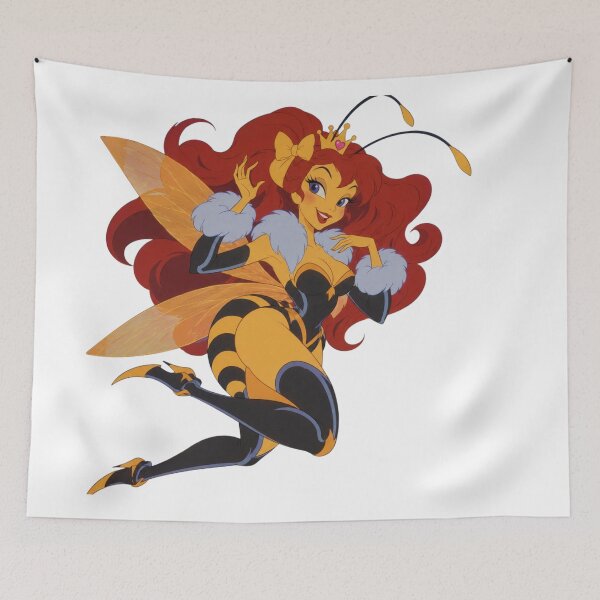 Item preview, Queen Bee Pin-Up – Retro Cartoon Fairy designed and sold by  Hollow Moon Studios..