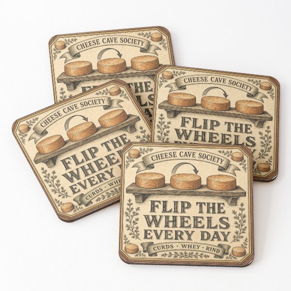 Item preview, Flip the Wheels Every Day Cheese Aging Badge designed and sold by BoosterShop.