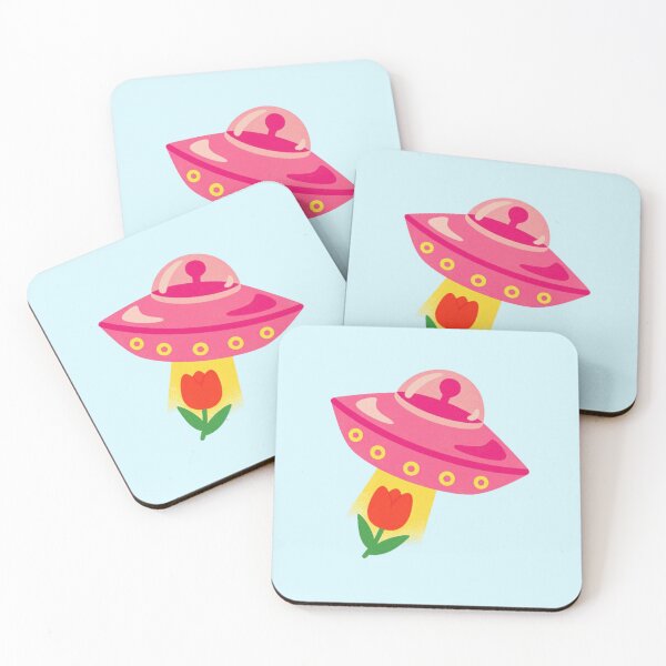 Item preview, Pink UFO beaming up tulip flower designed and sold by wonderxwander.