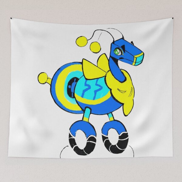 Item preview, Retro Futuristic Blue Yellow Weirdcore Robot designed and sold by Fantasy-artshop.