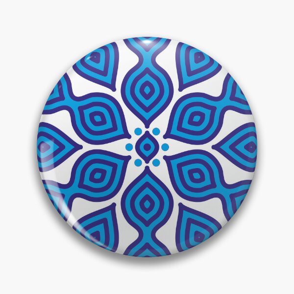 Item preview, Geometric Mandala Floral Pattern Art-Blue designed and sold by GrafecShop.