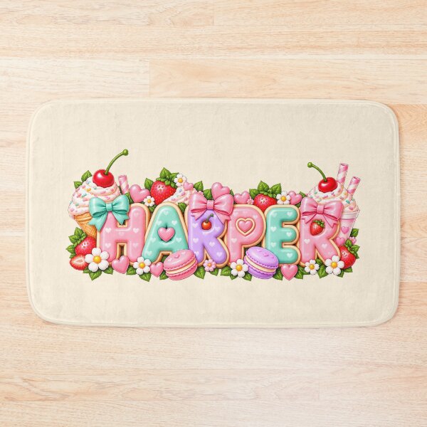 Item preview, Harper Name Design – Kawaii Pastel Candy Letters with Strawberries and Cupcakes designed and sold by HO•Designs.