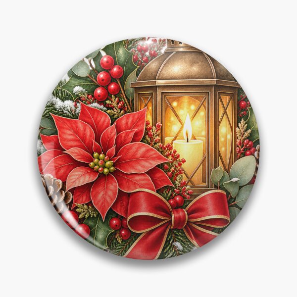 Item preview, Vintage Christmas Lantern Watercolor Botanical Illustration designed and sold by Lilya-leven.