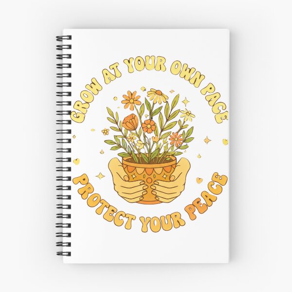 Item preview, Grow At Your Own Pace Protect Your Peace - Retro Groovy Floral designed and sold by scarben.