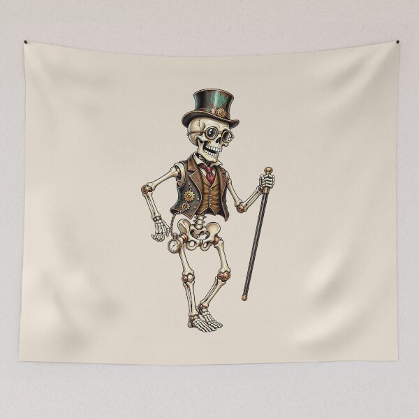 Item preview, Funny Steampunk Dancing Skeleton – Victorian Gentleman designed and sold by SweetLilith.