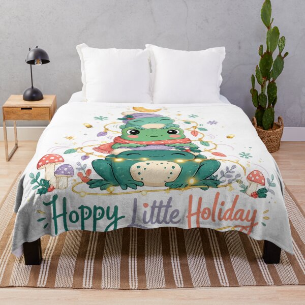 Item preview, Cute Christmas Frogs Hoppy Little Holiday Festive Kawaii Frog Stack Art designed and sold by inkoutninja.
