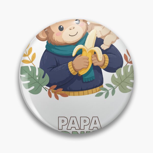 Aperçu de l'œuvre Papa Monkey Banana Baby Fathers Day créée et vendue par ThreeFlyingAces.