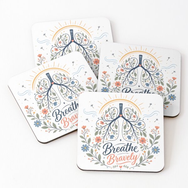 Item preview, Inspirational Lungs Floral Breathe Bravely Quote Botanical Mental Wellness Art designed and sold by inkoutninja.