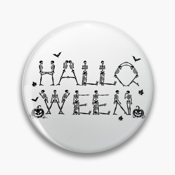 Item preview, Halloween Skeleton Letters – Funny Dancing Skeletons Spelling Halloween With Pumpkins and Bats designed and sold by Jose Art Studio.
