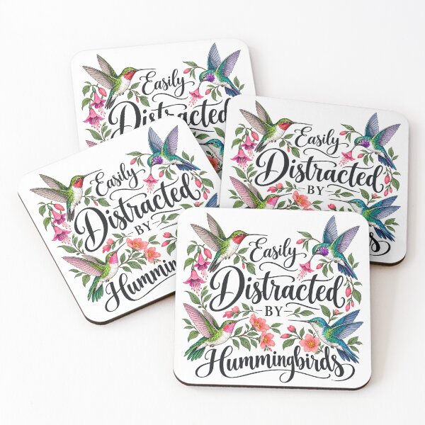 Item preview, Easily Distracted By Hummingbirds Floral Birdwatching designed and sold by andre-hollow.