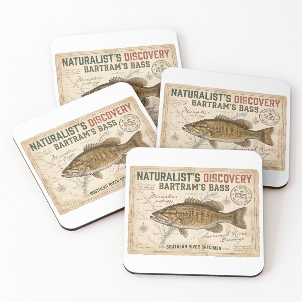 Item preview, Vintage Bartrams Bass Naturalist Discovery Map Art designed and sold by NobleCast .