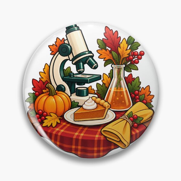 Item preview, Autumn Science Microscope and Flask with Pumpkin Pie designed and sold by skyartdesign.