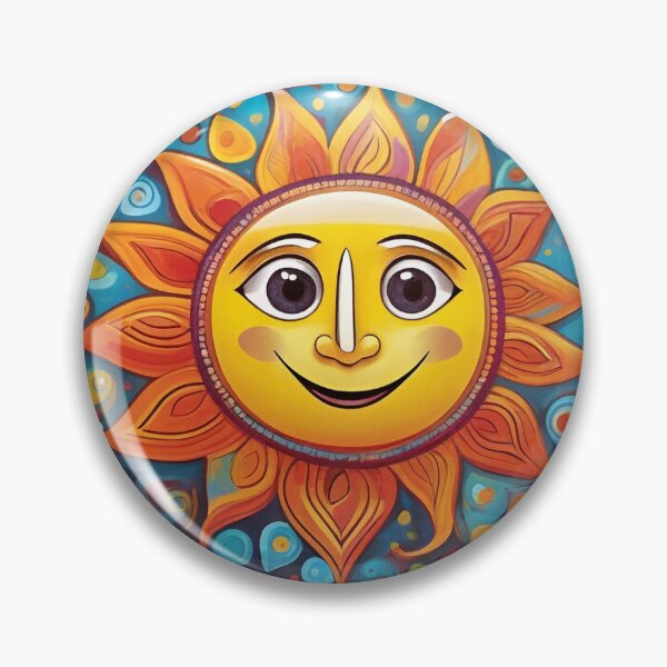 Item preview, Sunshine Smiles – Colorful Folk Art Sunburst designed and sold by tambanow.